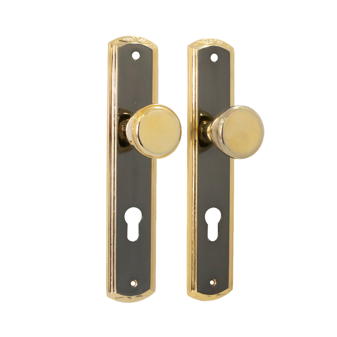 Juego Pomos Con Placa Yale 85